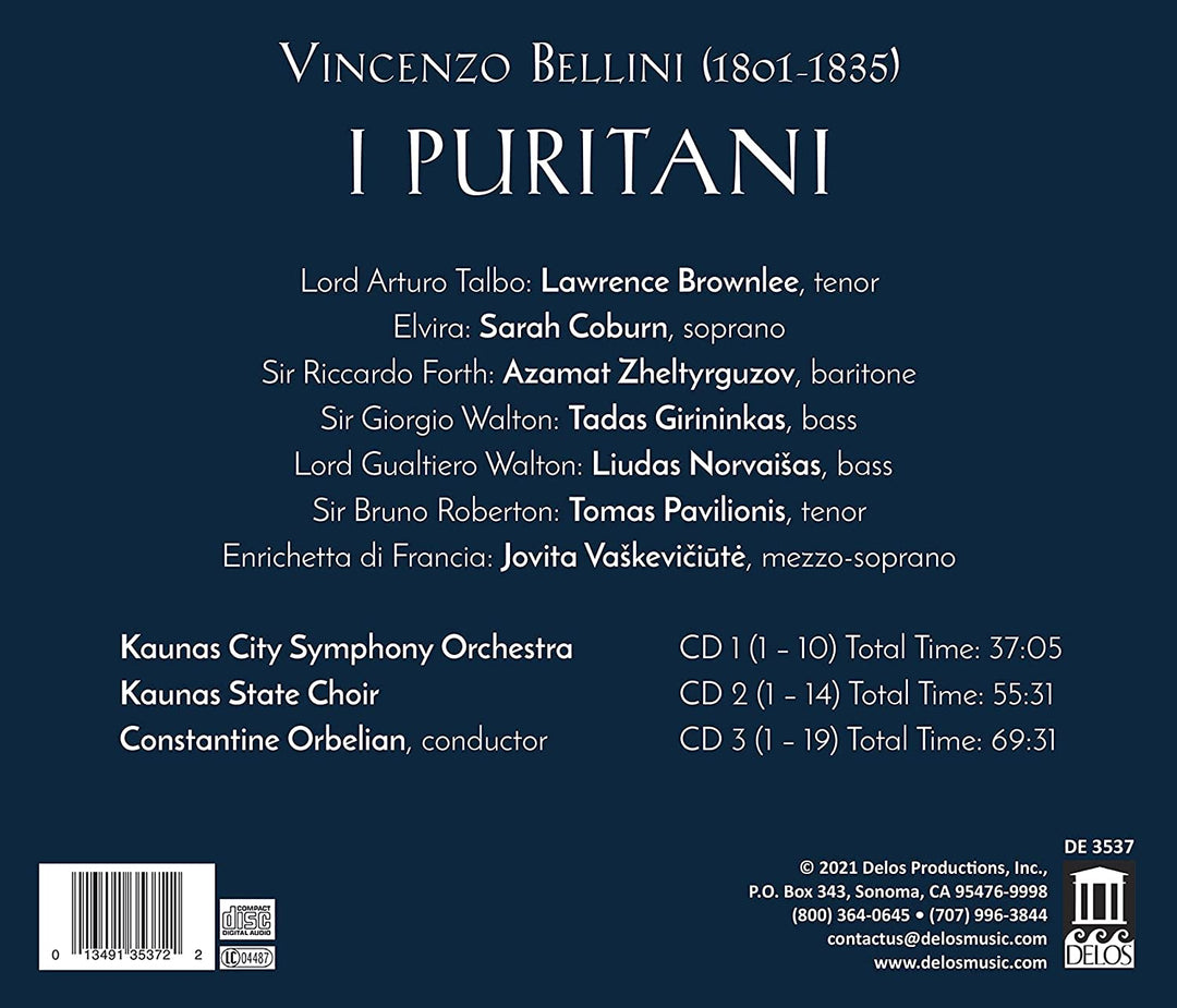 Bellini: I Puritani [Verschiedenes] [Delos: DE 3537] [Audio CD]