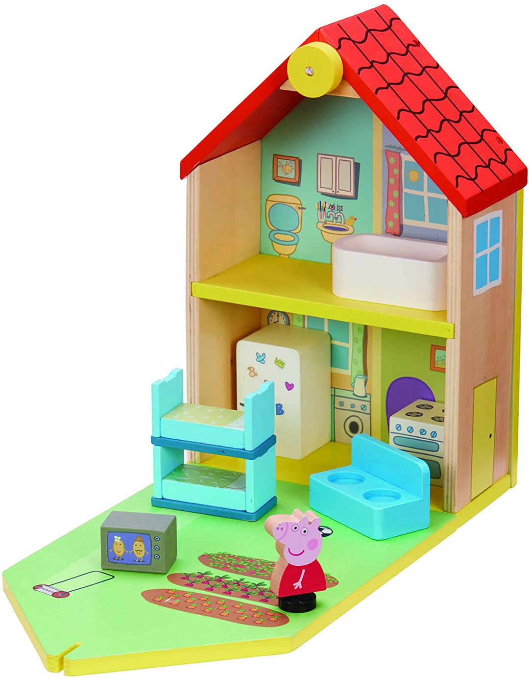 Peppa Pig 07213 Casa familiar de madera, multicolor