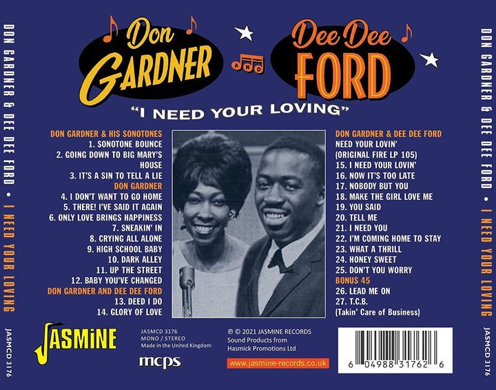 Don Gardner &amp; Dee Dee Fo – I Need Your Loving 1954-1962 [Audio-CD]