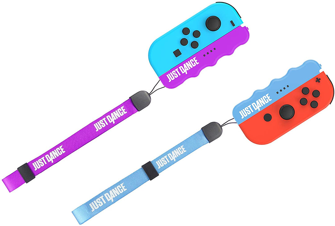 Just Dance 2019 - Grip and Strap Pack - Ergonomic Comfort Handles with Straps for Nintendo Switch JoyCon Controller - Blue and Purple