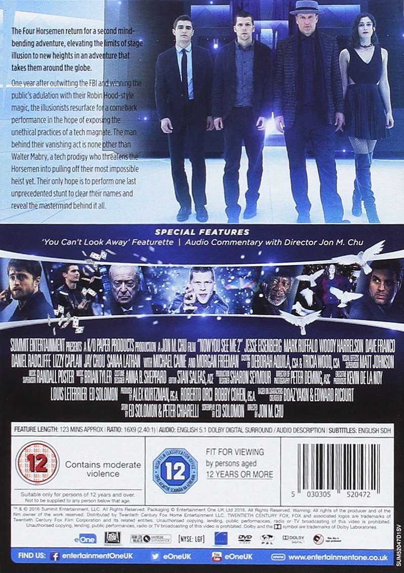 Now You See Me 2 [2016] – Thriller/Krimi [DVD]