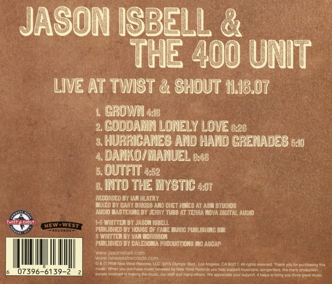 Jason Isbell und die 400 Unit – Live at Twist and Shout [Audio-CD]