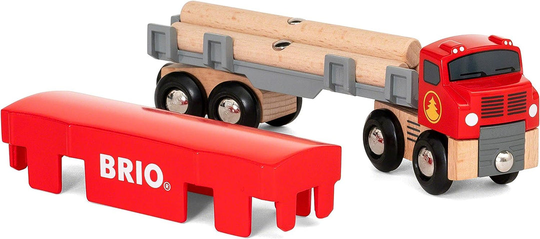 BRIO World Lumber Truck für Kinder ab 3 Jahren – kompatibel mit allen BRIO Eisenbahnsets und Zubehör