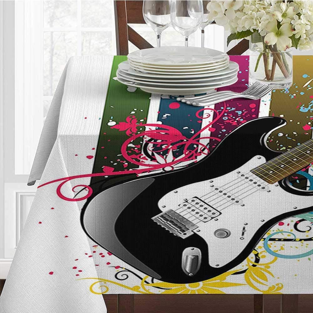 kangkaishi Grunge,Table Cloths,Colorful Graffiti Inspired Pattern Cool Crazy Fun