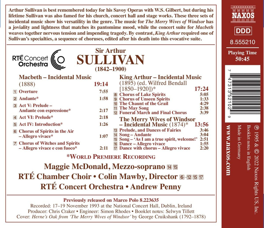 Mcdonald - Sir Arthur Sullivan: Bühnenmusik [Audio-CD]