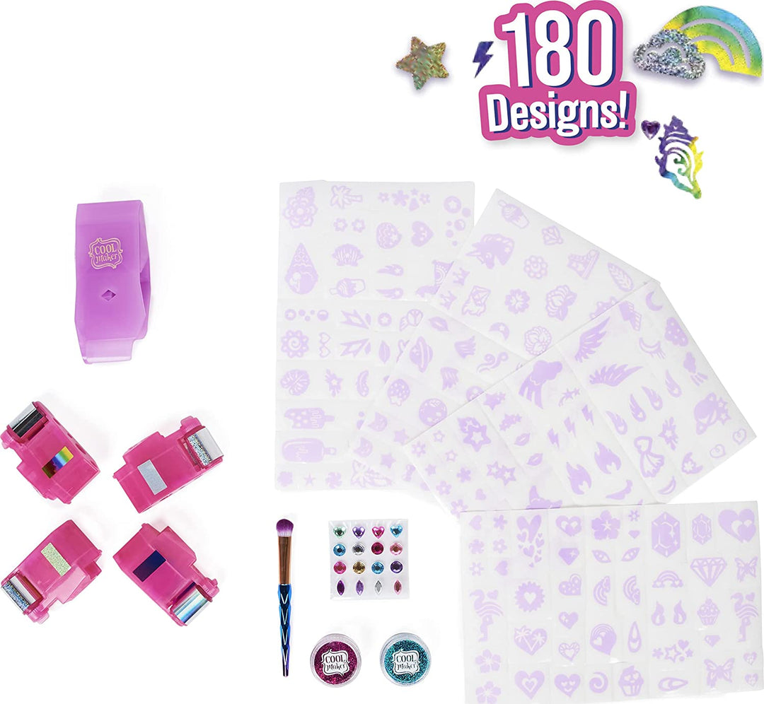 Cool Maker Shimmer Me Body Art met roller, 4 metallic folies en 180 ontwerpen, tijdelijke tattoo kinderspeelgoed