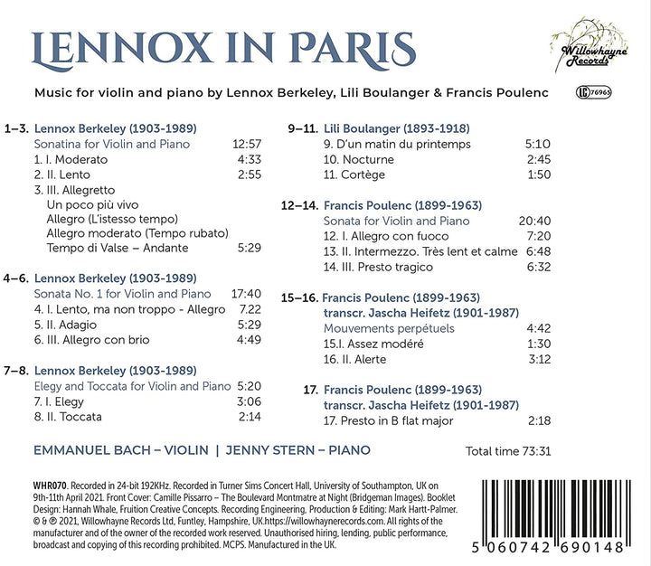 Lennox In Paris [Emmanuel Bach; Jenny Stern] [Willowhayne Records: WHR070] [Audio CD]