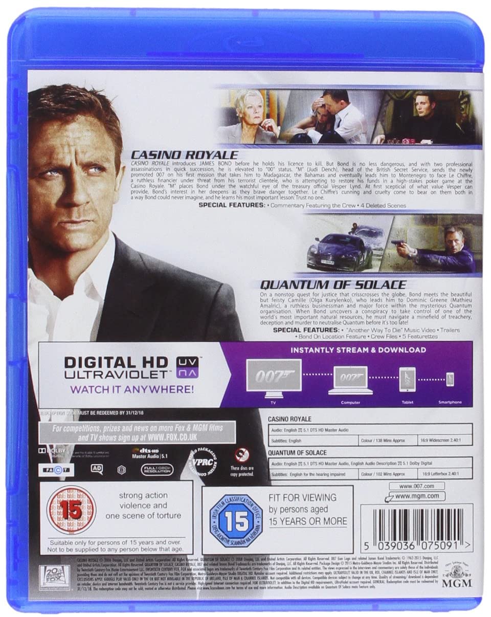 James Bond: Casino Royale/Ein Quantum Trost [2008] [2006] – Action/Abenteuer [Blu-ray]