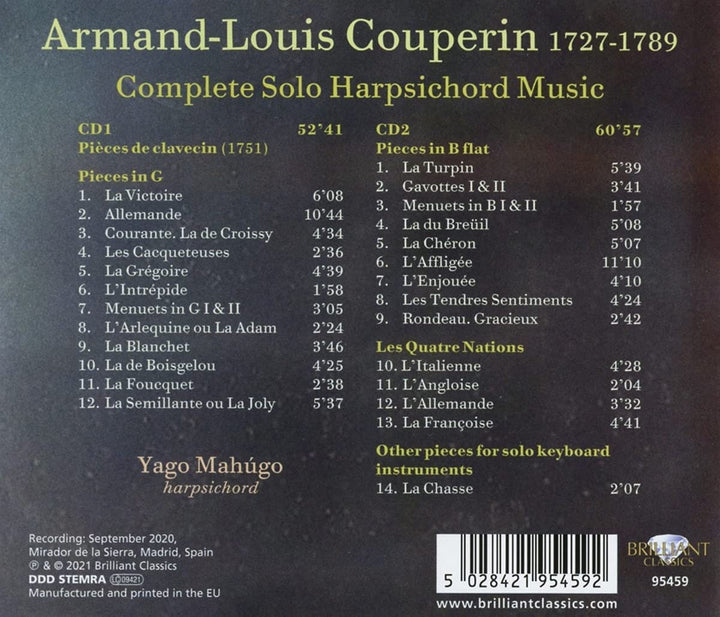 Couperin: Komplette Solo-Cembalomusik [Audio-CD]