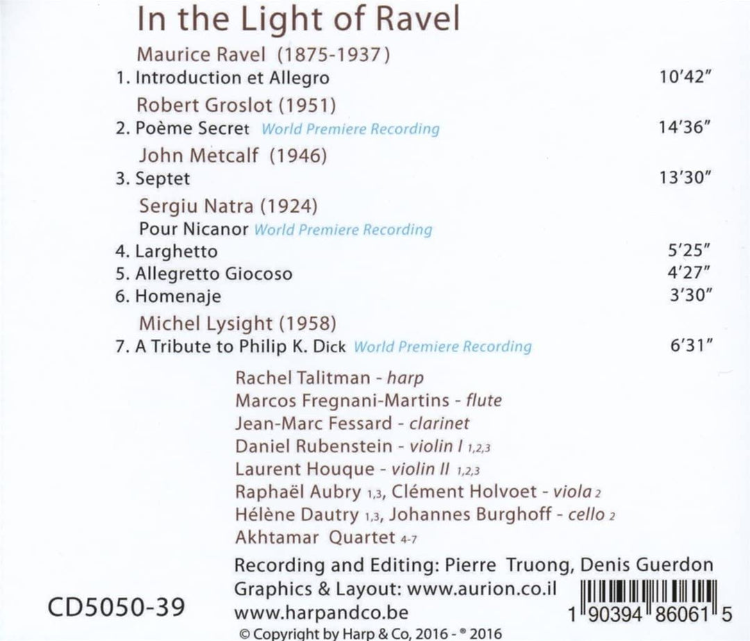 Rachel Talitman – Lysight: Im Licht von Ravel [Audio-CD]