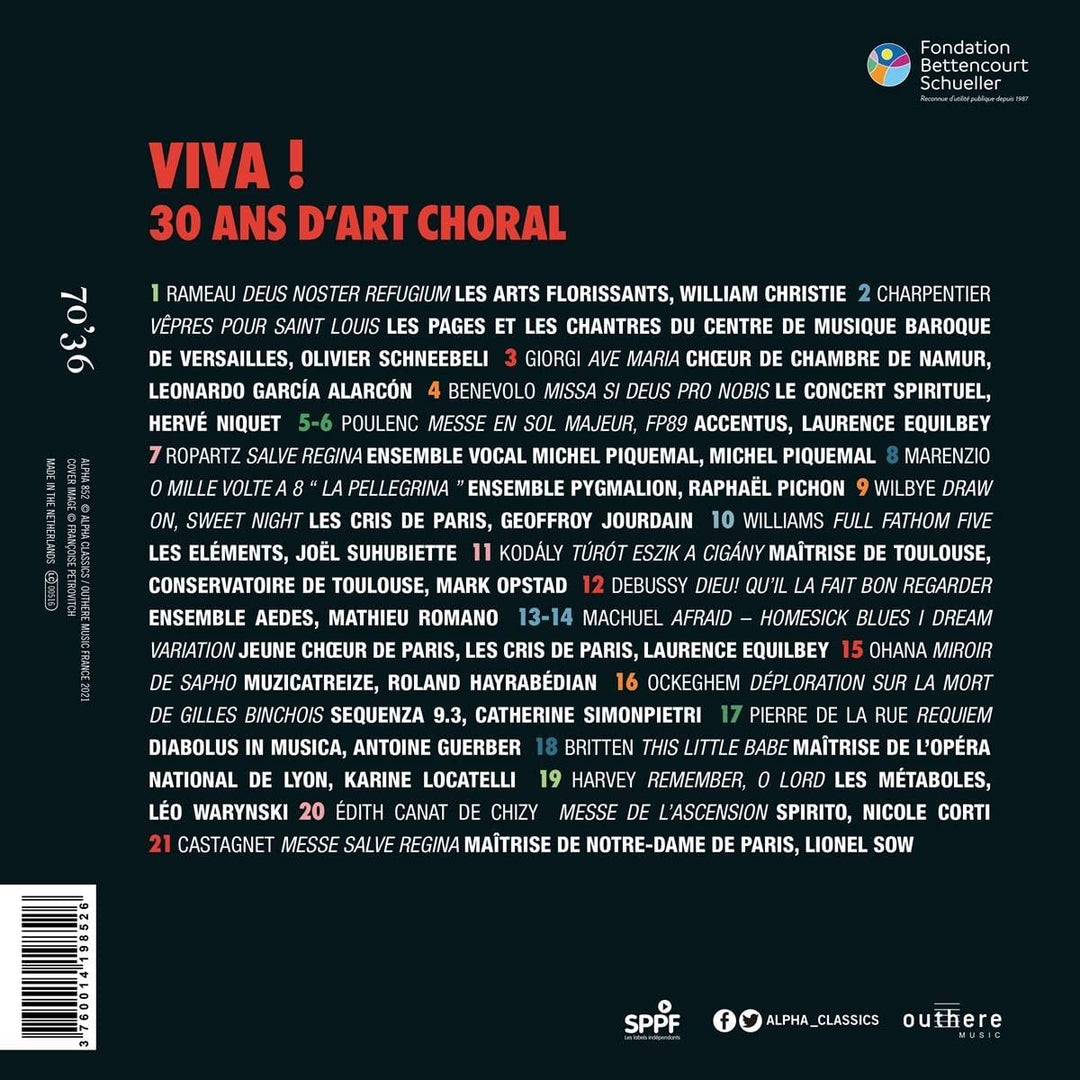 Viva! 30 ans d'art Choral [Audio-CD]