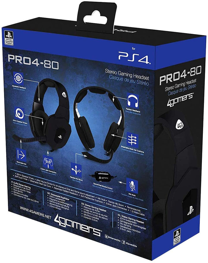 Offiziell lizenziertes Pro4-80 PS5/PS4-Headset – Schwarz (PS4/)