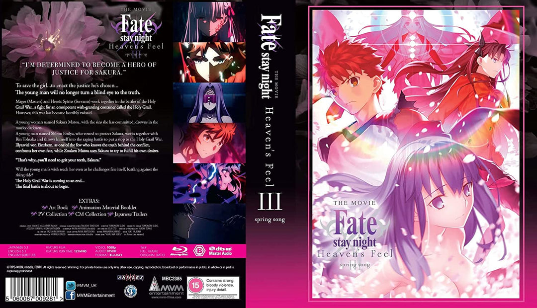 Fate Stay Night Heaven's Feel: Spring Song Blu-Ray Collector's Edition [2021] – Fantasy/Action [Blu-ray]