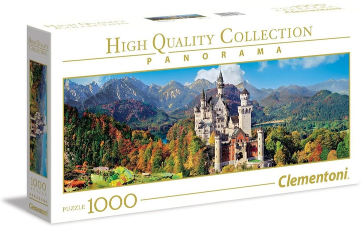 Clementoni – 39438 – Kollektion Panorama-Puzzle für Erwachsene und Kinder – Neuschwanstein – 1000 Teile