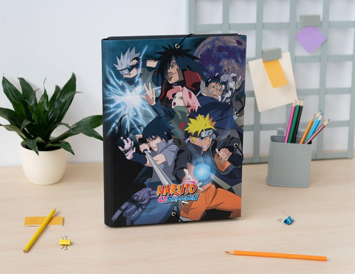 Grupo Erik Naruto Premium A4 File Folder - 13.4 x 10 inches / 3 Flap Folder - Document Organizer