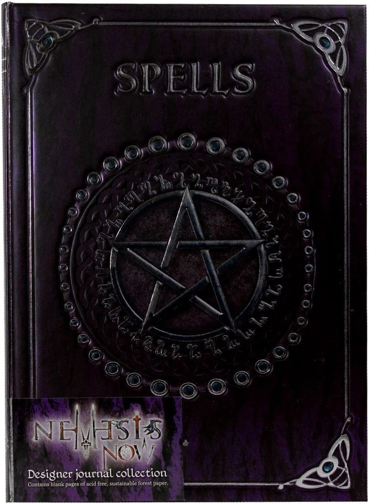 Nemesis Now B0146A3 Embossed Spell Book Purple 17cm, Coated, Wood Free Paper