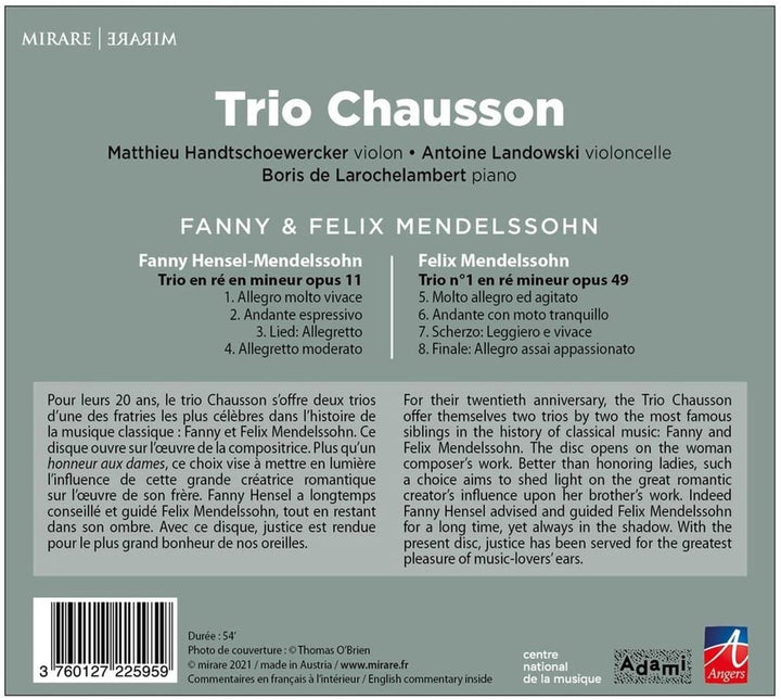 Trio Chausson - Fanny & Felix Mendelssohn [Audio CD]