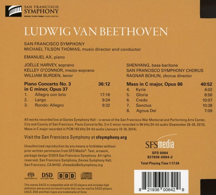 Beethoven: Klavierkonzert Nr. 3, Messe in C-Dur [Audio CD]