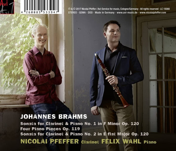 Nicolai Pfeffer &amp; Felix Wahl - Brahms: Klarinettensonaten Op.120; Klavierstücke Op. 119 [Audio-CD]