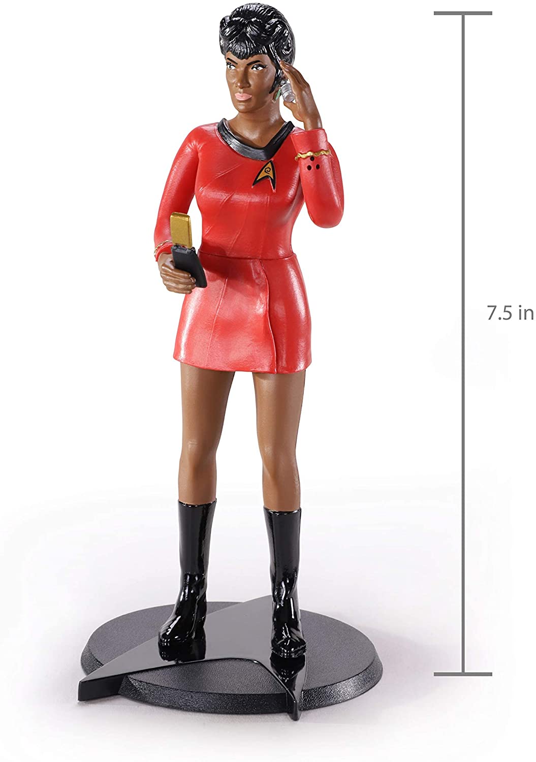 The Noble Collection Star Trek Bendyfigs Uhura – 7,5 Zoll (19 cm) Noble Toys Biegbare Figur, bewegliche Sammelpuppenfiguren mit Ständer