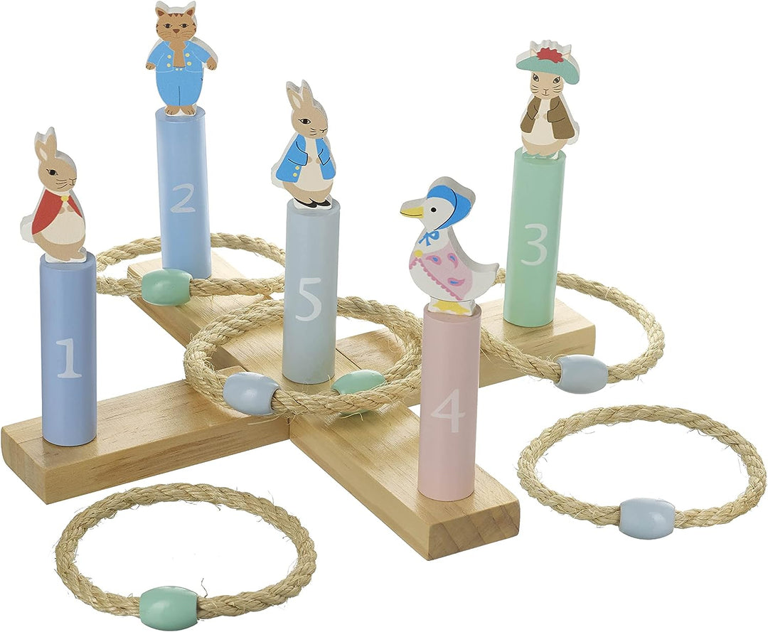 Peter Rabbit Toys – Hoopla-Spiel aus Holz für drinnen und draußen, Familiengarten, 3, 4, 5 Jahre alt