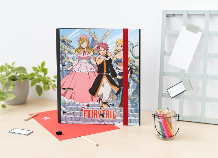 Grupo Erik Fairy Tail 4 Ring Binder | Premium A4 Folders Ring Binder | 4 Ring Binder A4