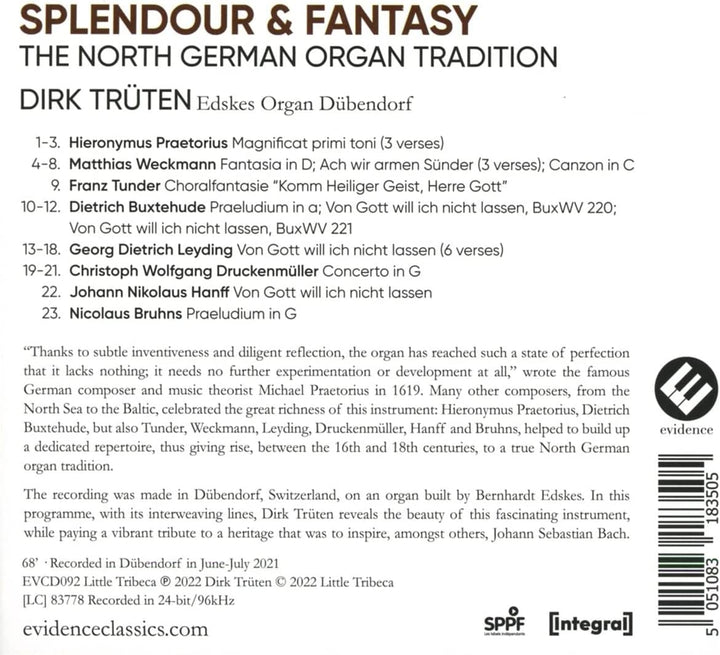 Splendor &amp; Fantasy: Die norddeutsche Orgeltradition [Audio-CD] 