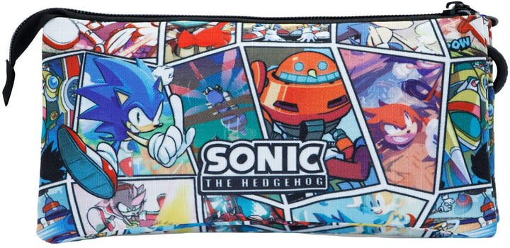 Sega-Sonic Comic-Triple HS Federmäppchen, mehrfarbig