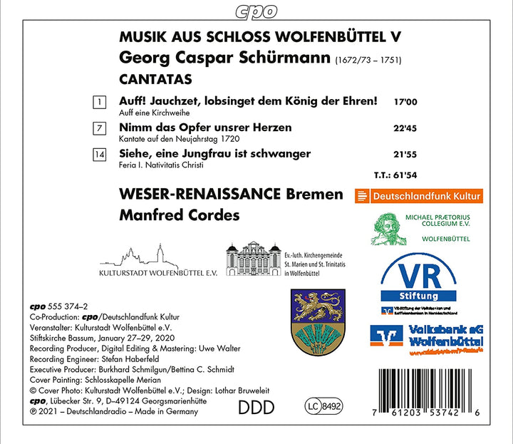 Music From Castle, Vol.4 [Weser-Renaissance Bremen; Manfred Cordes] [Cpo: 555374-2] [Audio CD]