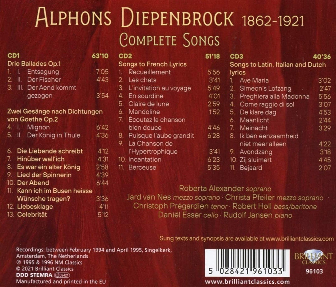 Diepenbrock: Sämtliche Lieder [Audio-CD]