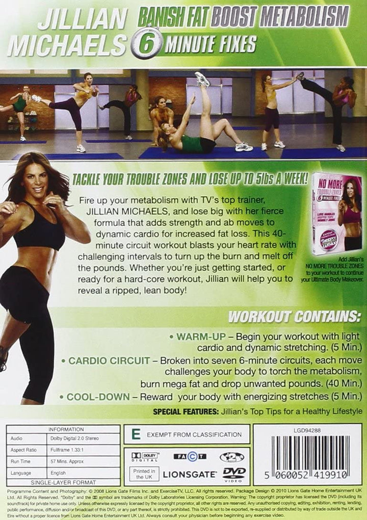 Jillian Michaels: Fett verbannen, Stoffwechsel ankurbeln [DVD]