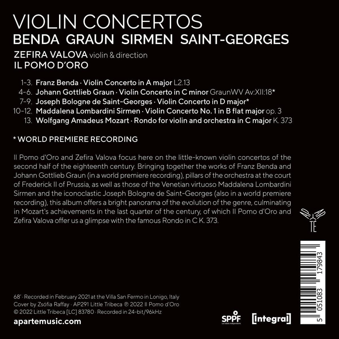 Benda/Graun/Sirmen/Saint-Georges: Violinkonzerte [Audio CD]