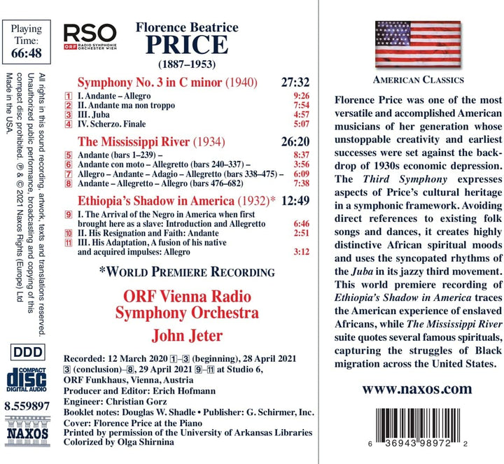 ORF Radio-Symphonieorchester Wien - Preis: Symphonie Nr. 3 [ORF Radio-Symphonieorchester Wien; John Jeter] [Naxos: 8559897] [Audio CD]