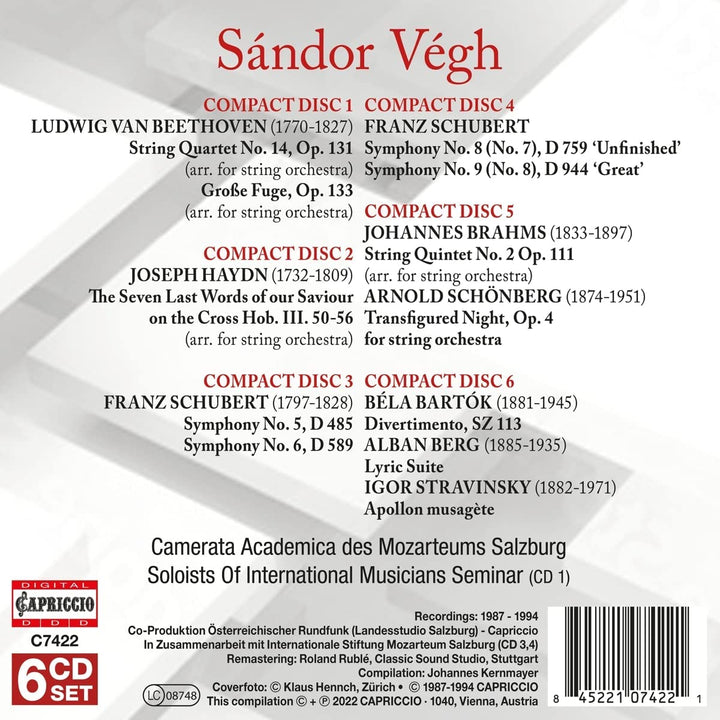 Sandor Vegh: Beethoven/Haydn [Camerata Academica des Mozarteums Salzburg; Solois [Audio-CD]