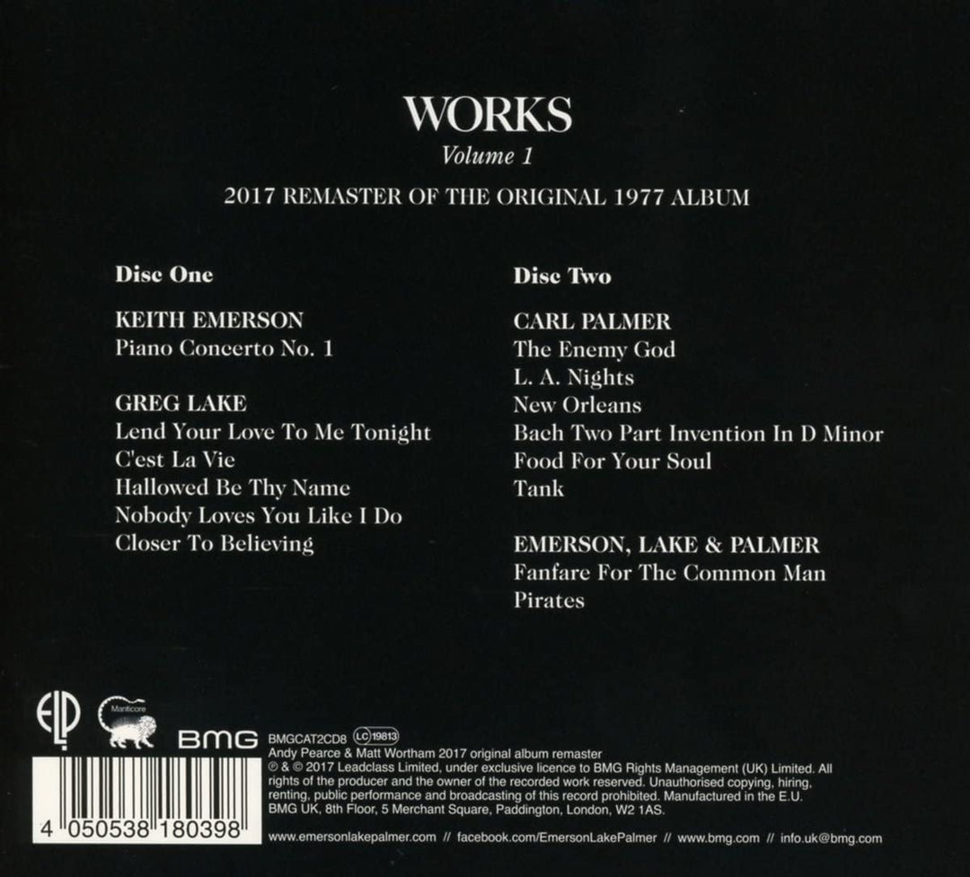 Emerson, Lake &amp; Palmer – Works Volume 1 Set) [2017 [Audio0 CD]]