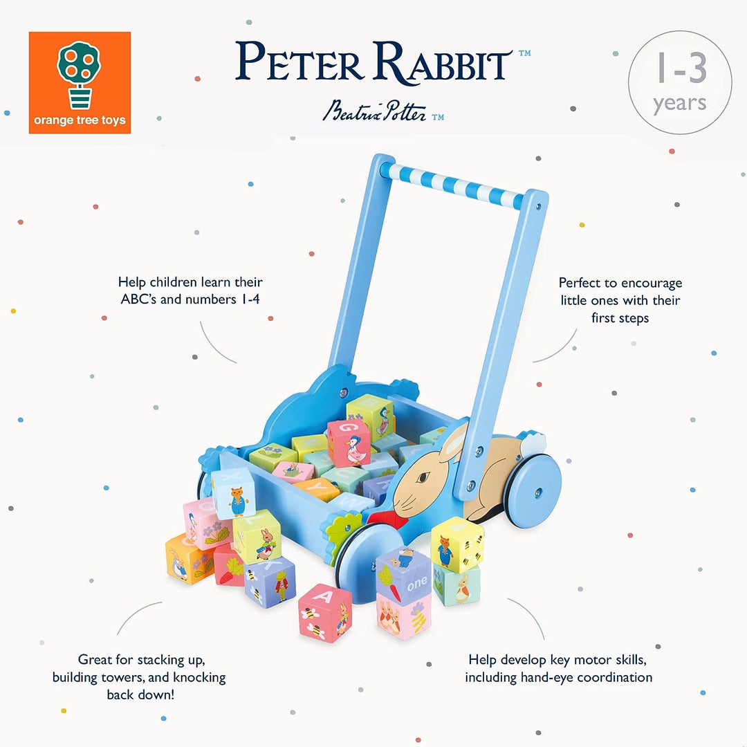 Orange Tree Toys Peter Rabbit Block Trolley for 12 Months +