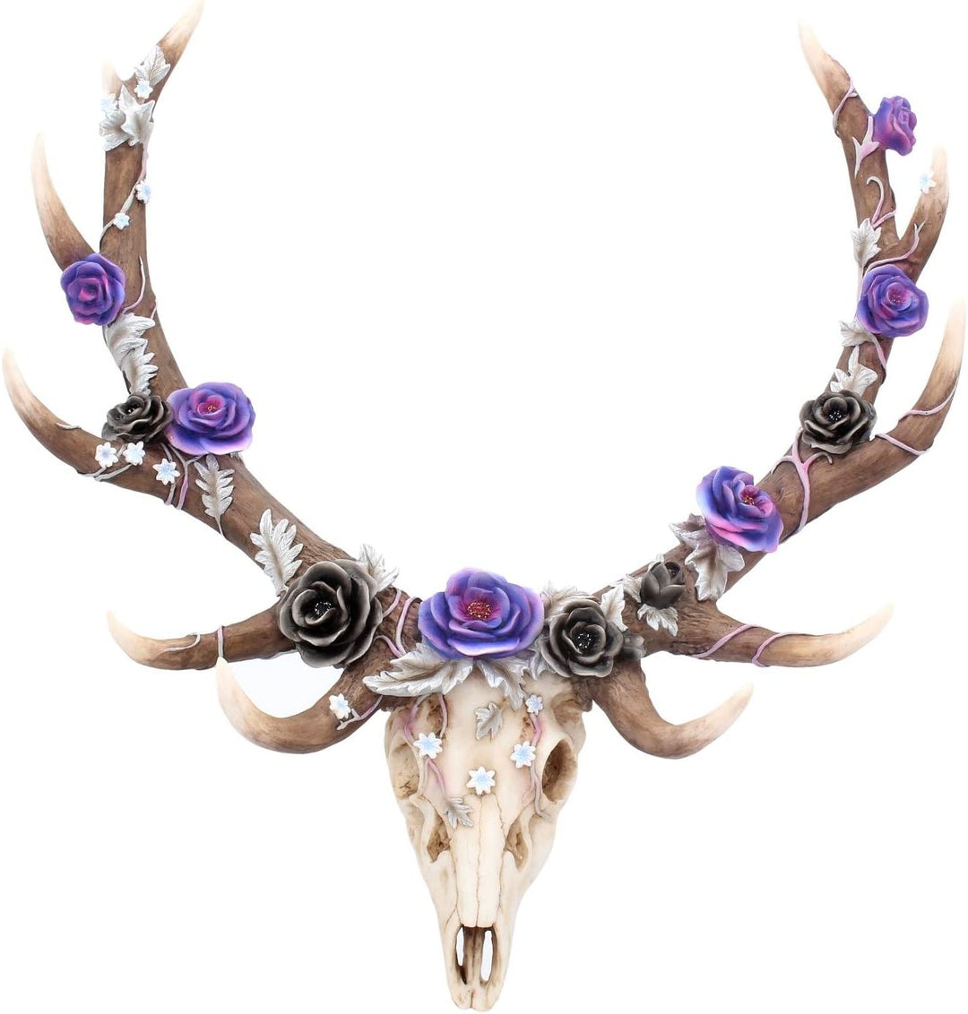 Nemesis Now Antlers of Eden Wandschild, 45 cm, Weiß, Polyresin