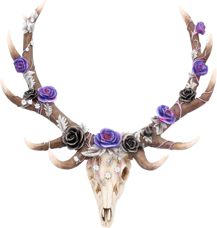 Nemesis Now Antlers of Eden Wandschild, 45 cm, Weiß, Polyresin