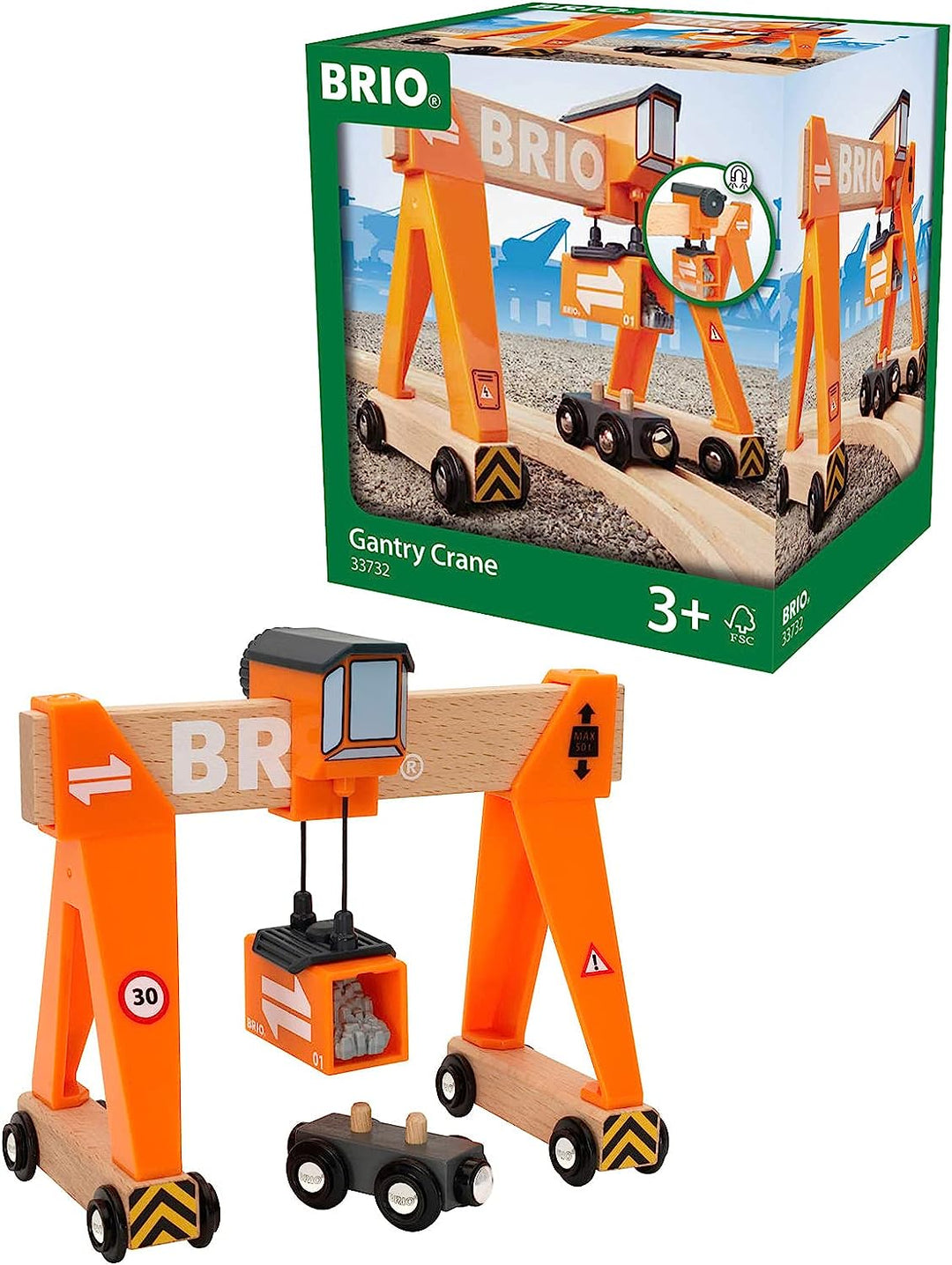 BRIO World Harbour Gantry Crane for Kids Age 3 Years Up - Compatible with all BRIO Railway Train Sets & Accessories