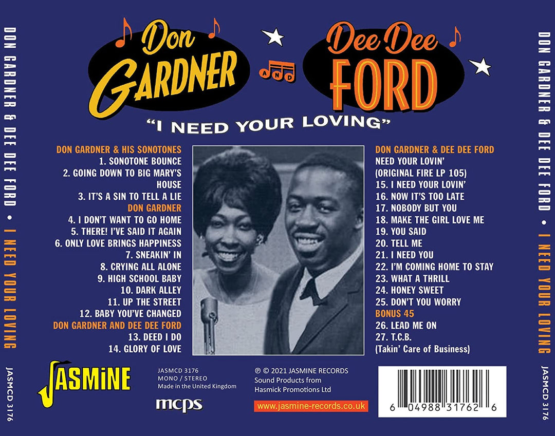 Don Gardner &amp; Dee Dee Fo – I Need Your Loving 1954-1962 [Audio-CD]