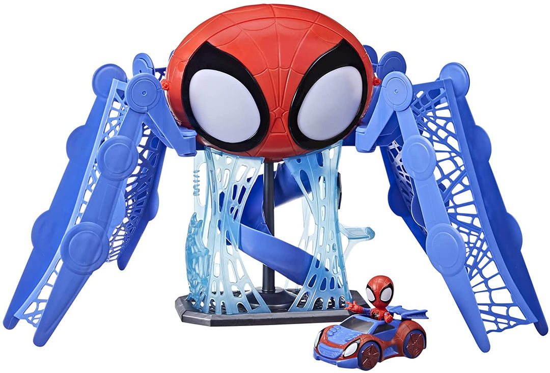 SPIDEY UND SEINE FANTASTISCHEN FREUNDE F1461 Marvel Web-Quarters Spielset mit Lichtern, Geräuschen, Spidey und Fahrzeug, für Kinder ab 3 Jahren