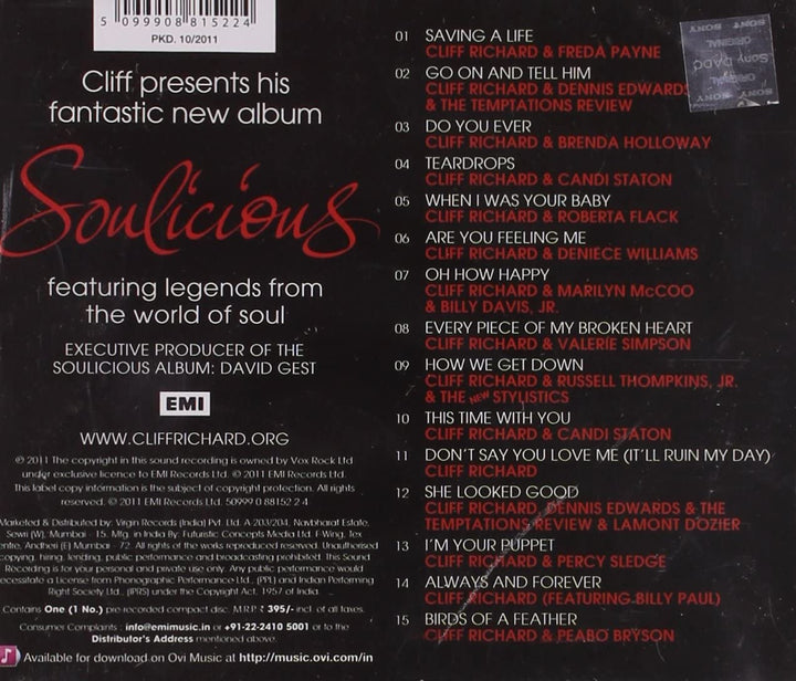 Cliff Richard – Soulicious The Soul Album [Audio CD]