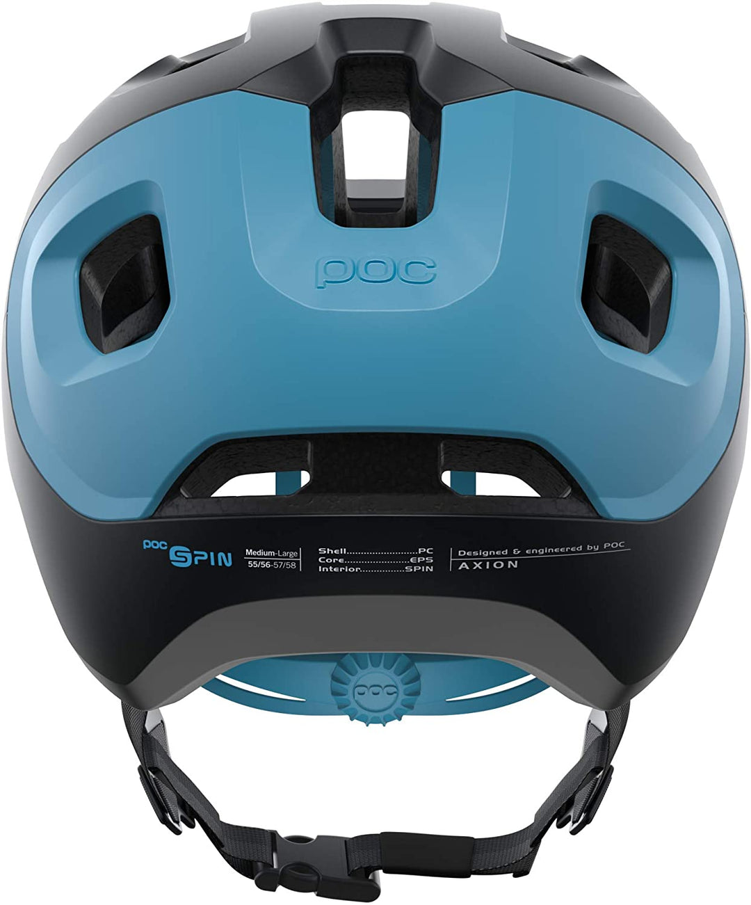 POC Unisex's Axion Spin Cycling Helmet, Uranium Black/Basalt Blue Matt, M-L (55-