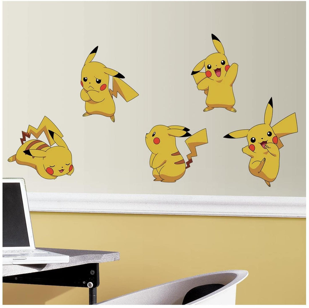 RoomMates Pokemon Pikachu Wandaufkleber zum Abziehen und Aufkleben – RMK3596SCS, Mehrfarbig