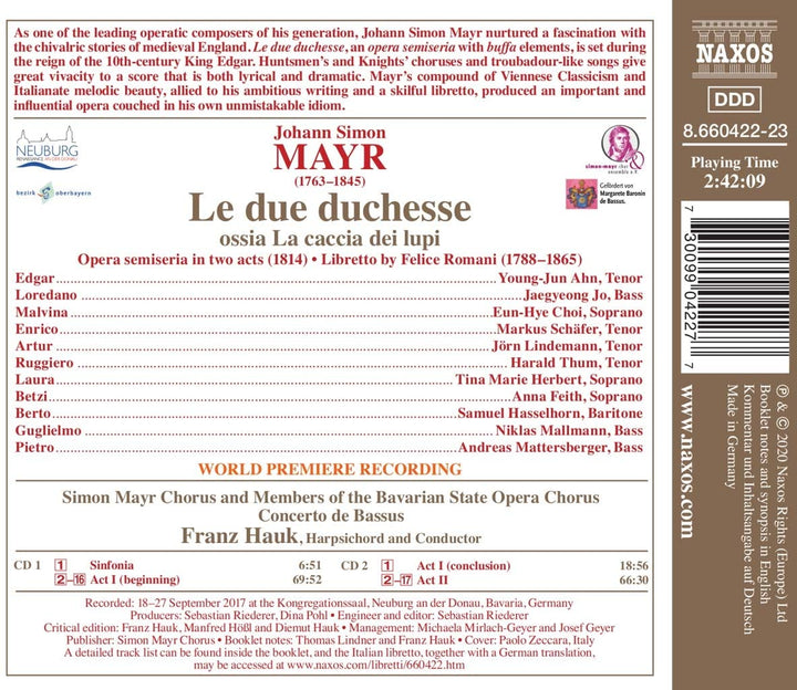 Mayr: Le Due Duchesse [Verschiedene] [Naxos: 8660422-23] [Audio CD]