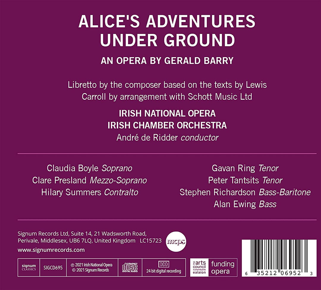 Boyle – Gerald Barry: Alice's Adventures Under Ground [Audio-CD]