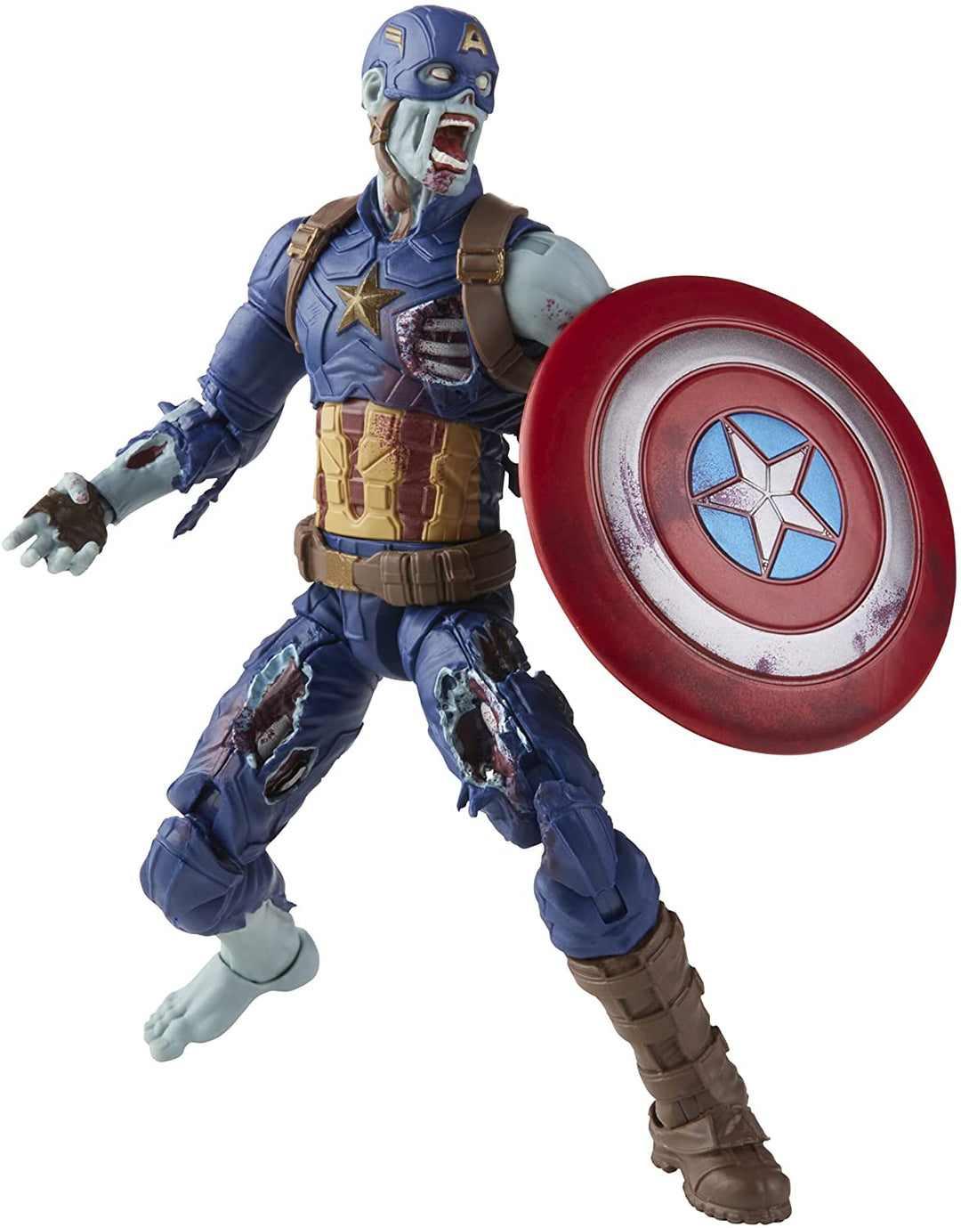 Marvel Legends Series 6-Zoll-Actionfigur Spielzeug Zombie Captain America, Premium-Design, 1 Figur und 1 Zubehör mehrfarbig, F0330