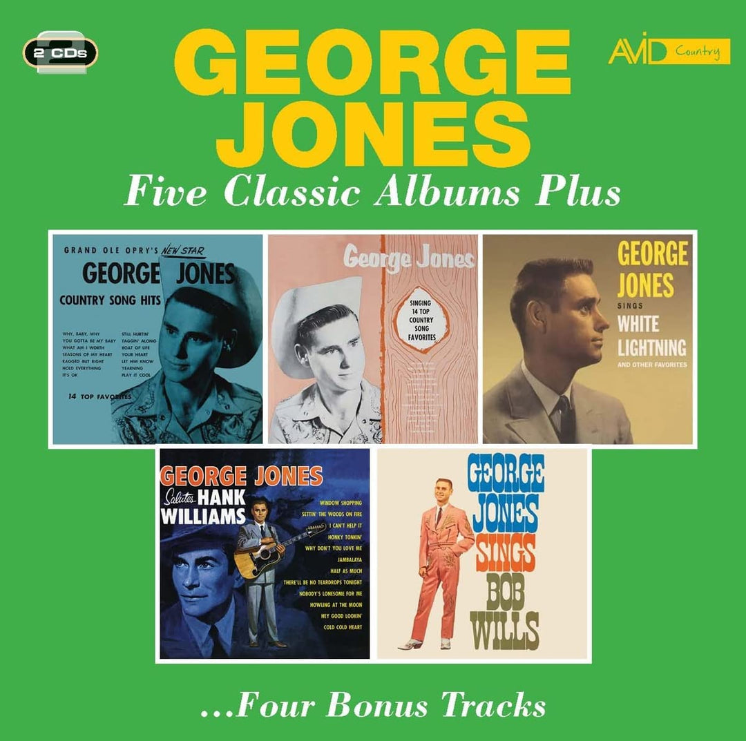 George Jones – Five Classic Albums Plus (Grand Ole Opry’s New Star / George Jones Sings / Sings White Lightning And Other Favorites / Salutes Hank Williams / Sings Bob Wills) [Audio-CD]