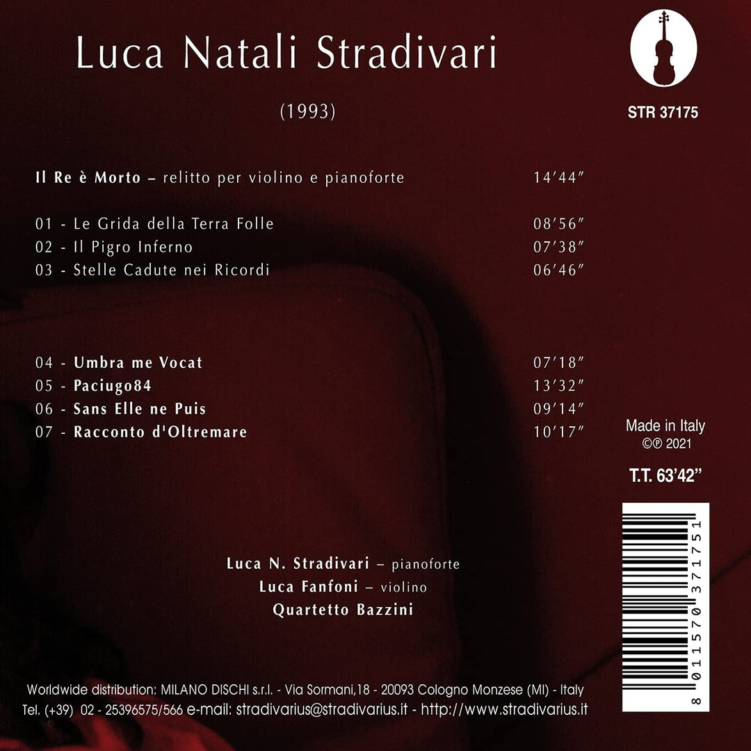 Luca N. Stradivari - Stradivari: Il Re Pazzo [Luca N. Stradivari; Luca Fanfoni; Quartetto Bazzini] [Stradivari: STR37175] [Audio CD]