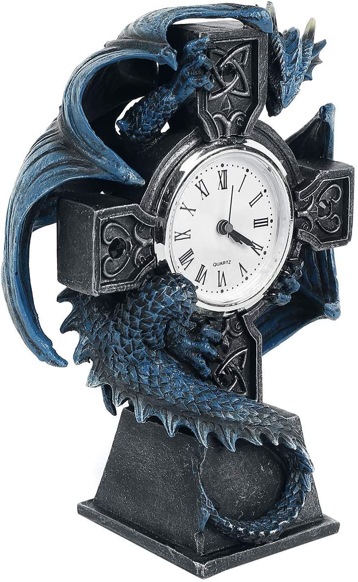 Nemesis Now B3602J7 Draco-Uhr Anne Stokes, 17,8 cm, Kunstharz, Blau, Einheitsgröße